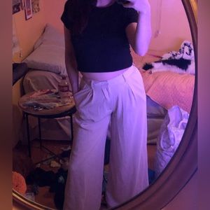 Flared cream trousers